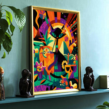 Load image into Gallery viewer, Black Tiki Cat Print