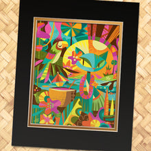 Load image into Gallery viewer, Blue Tiki Cat Print