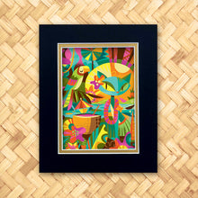 Load image into Gallery viewer, Blue Tiki Cat Print