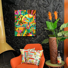 Load image into Gallery viewer, Blue Tiki Cat Autographed Canvas Giclee