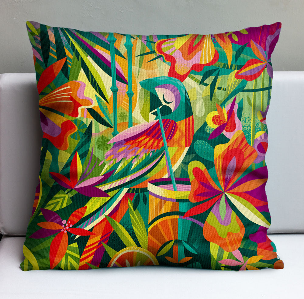 Jeff Granito's 'Doggone Tropics' Pillow Cover - Ready to Ship! (FREE SHIPPING in U.S.) main image 1