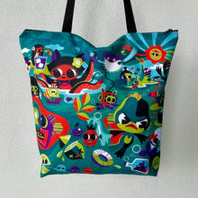 Load image into Gallery viewer, Black Lagoon Zipper Tote
