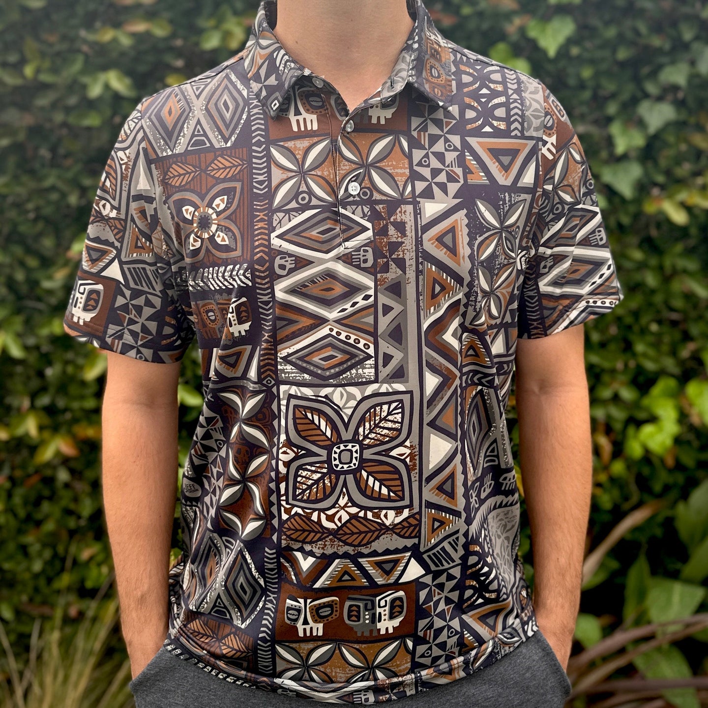 Jeff Granito's 'Distant Drums Haleakalā' Men's Performance Golf Polo - Ready to Ship! - Shipping Included!