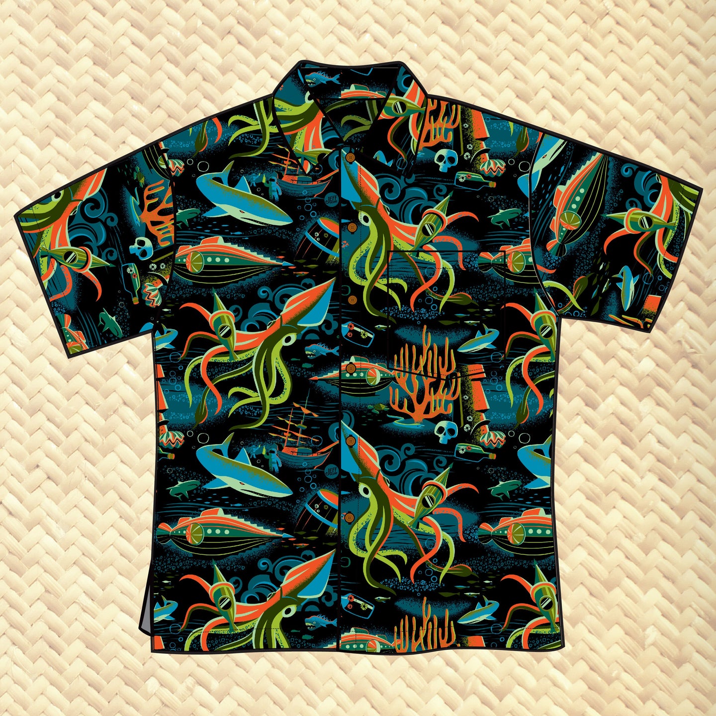 Jeff Granito's '20,000 Fears Under The Sea' Classic Aloha Button-Up Shirt - Unisex - Ready to Ship!
