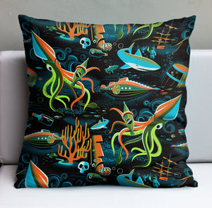Jeff Granito's '20,000 Fears Under the Sea' Pillow Cover - Ready to Ship! (FREE SHIPPING in U.S.)