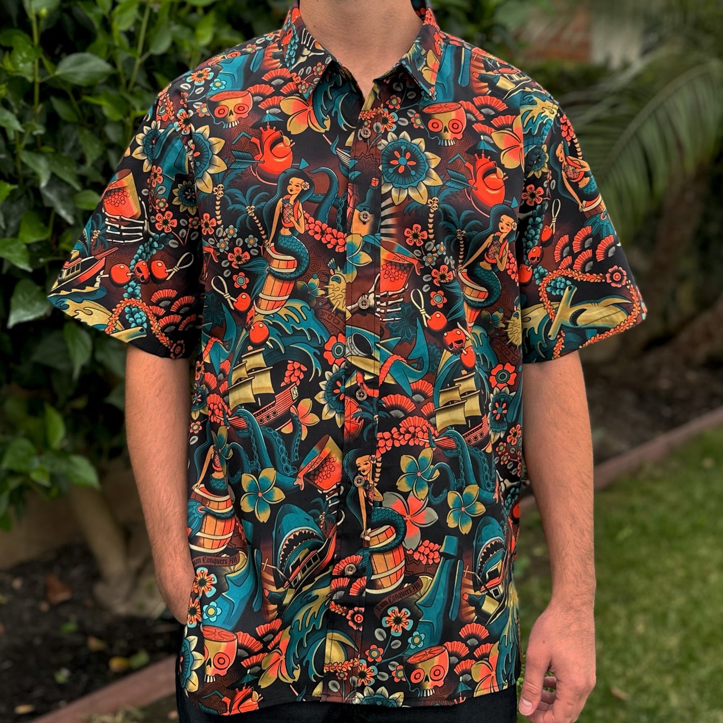Jeff Granito's 'Rum Conquers All' Modern Fit Button-Up Shirt - Unisex - Ready to Ship!