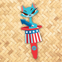 Load image into Gallery viewer, Jeff Granito's 'Rocket Cat' Large Metal Yard Stake - Pre-Order!
