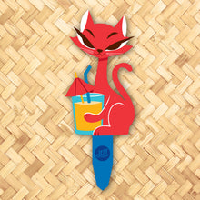 Load image into Gallery viewer, Jeff Granito's 'Cocktail Cats' Large Metal Yard Stake Set of TWO (2) - Pre-Order!
