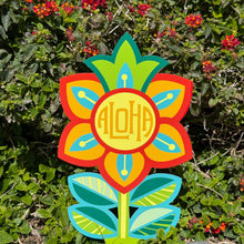 Load image into Gallery viewer, Jeff Granito's 'Aloha Flower' Metal Yard Stake - Pre-Order
