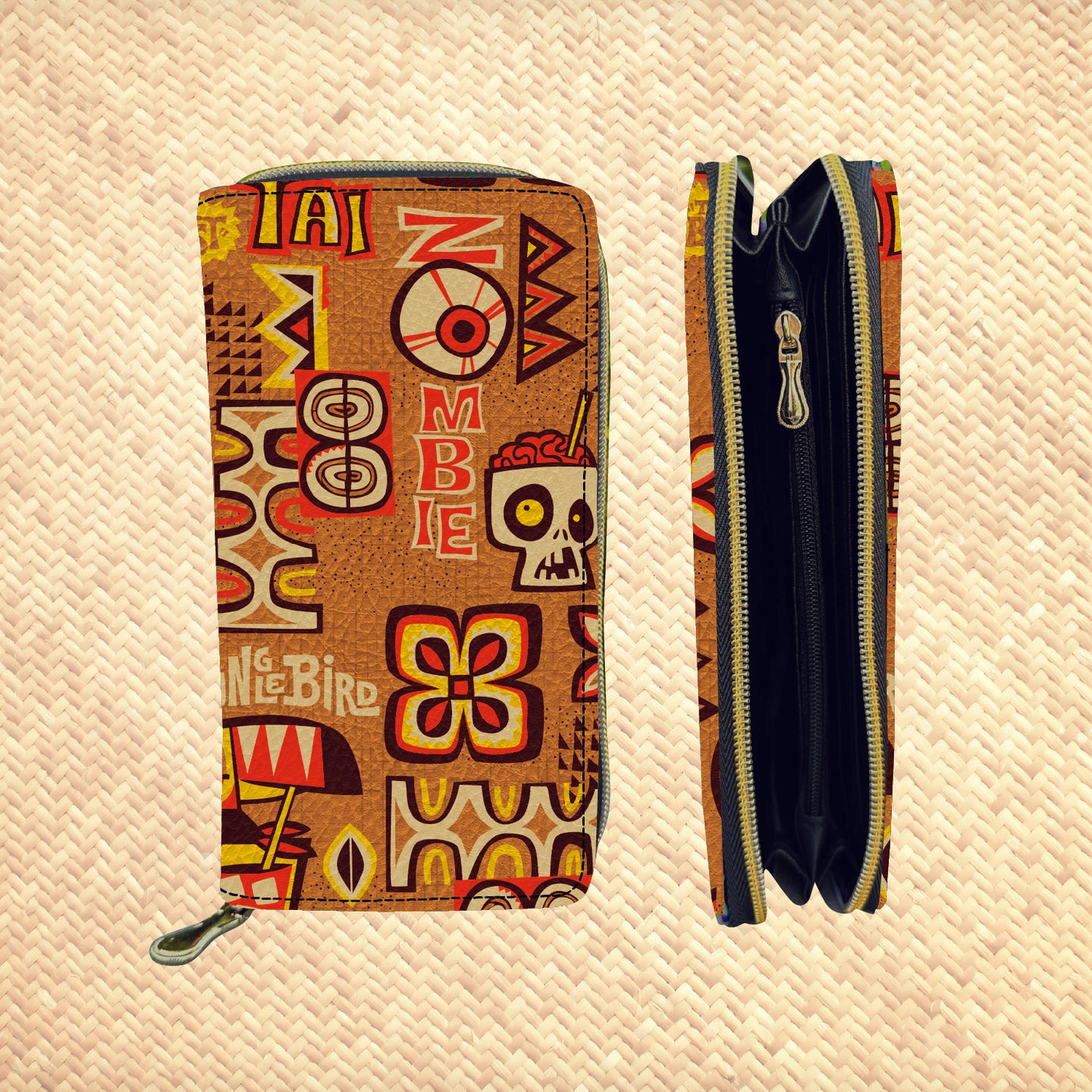 'Mixed Drinks - Brown' Zippered Wallet - Rolling Pre-Order / Ready to Ship!