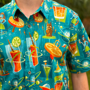 Jeff Granito's 'Cosmic Cocktails' Modern Fit with Flex Button-Up Shirt - Unisex - Ready to Ship! (FREE SHIPPING in U.S.)