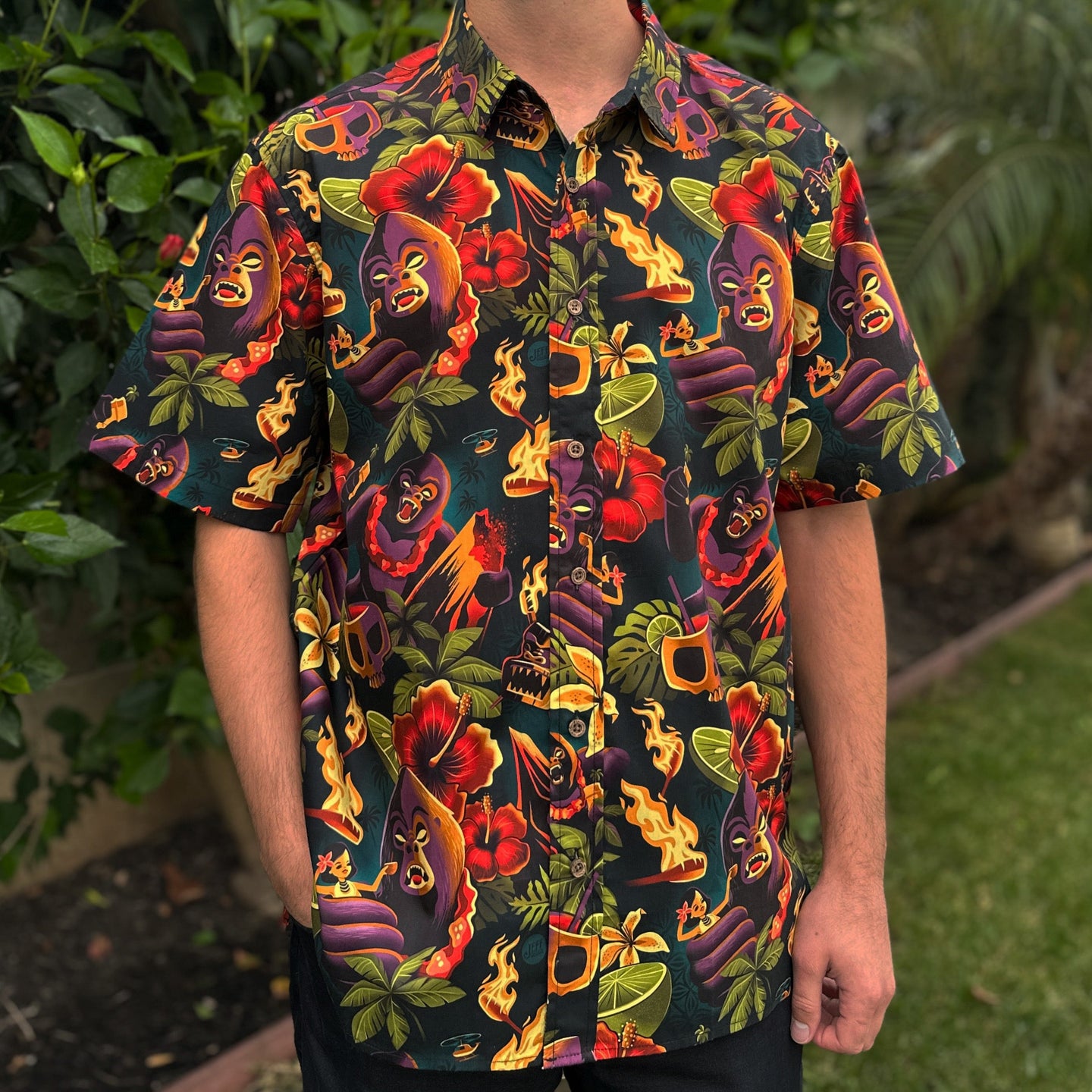 Jeff Granito's 'Tiki Kong' Modern Fit Button-Up Shirt - Unisex - Ready to Ship!