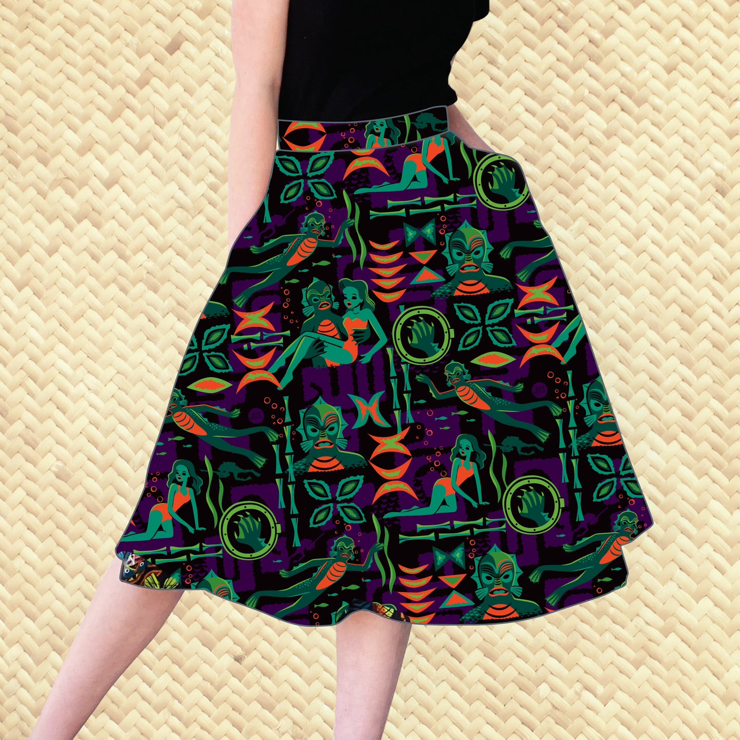 LAST CHANCE, Creature Feature Aloha Skirt with Pockets