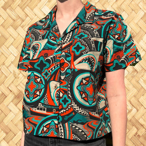 LAST CHANCE, 'Cal-Amity Island' Womens Button-Up Shirt