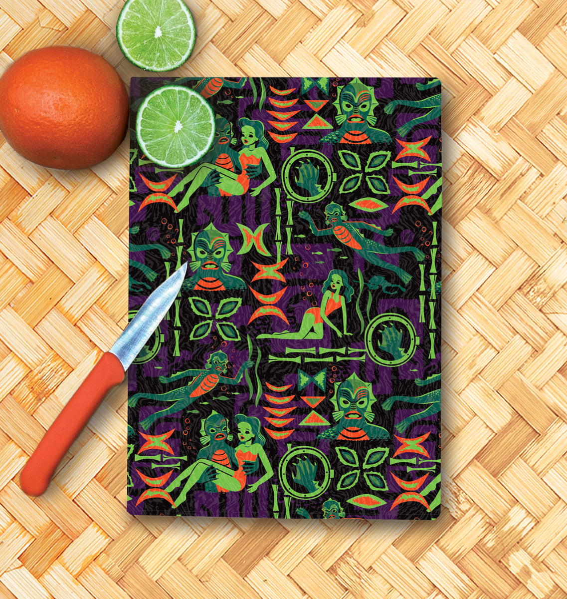 Jeff Granito's 'Creature Feature Pattern' Glass Cutting Board - Rollin ...