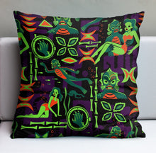 Load image into Gallery viewer, Jeff Granito&#39;s &#39;Creature Feature&#39; Pillow Cover - Ready to Ship! (FREE SHIPPING in U.S.)
