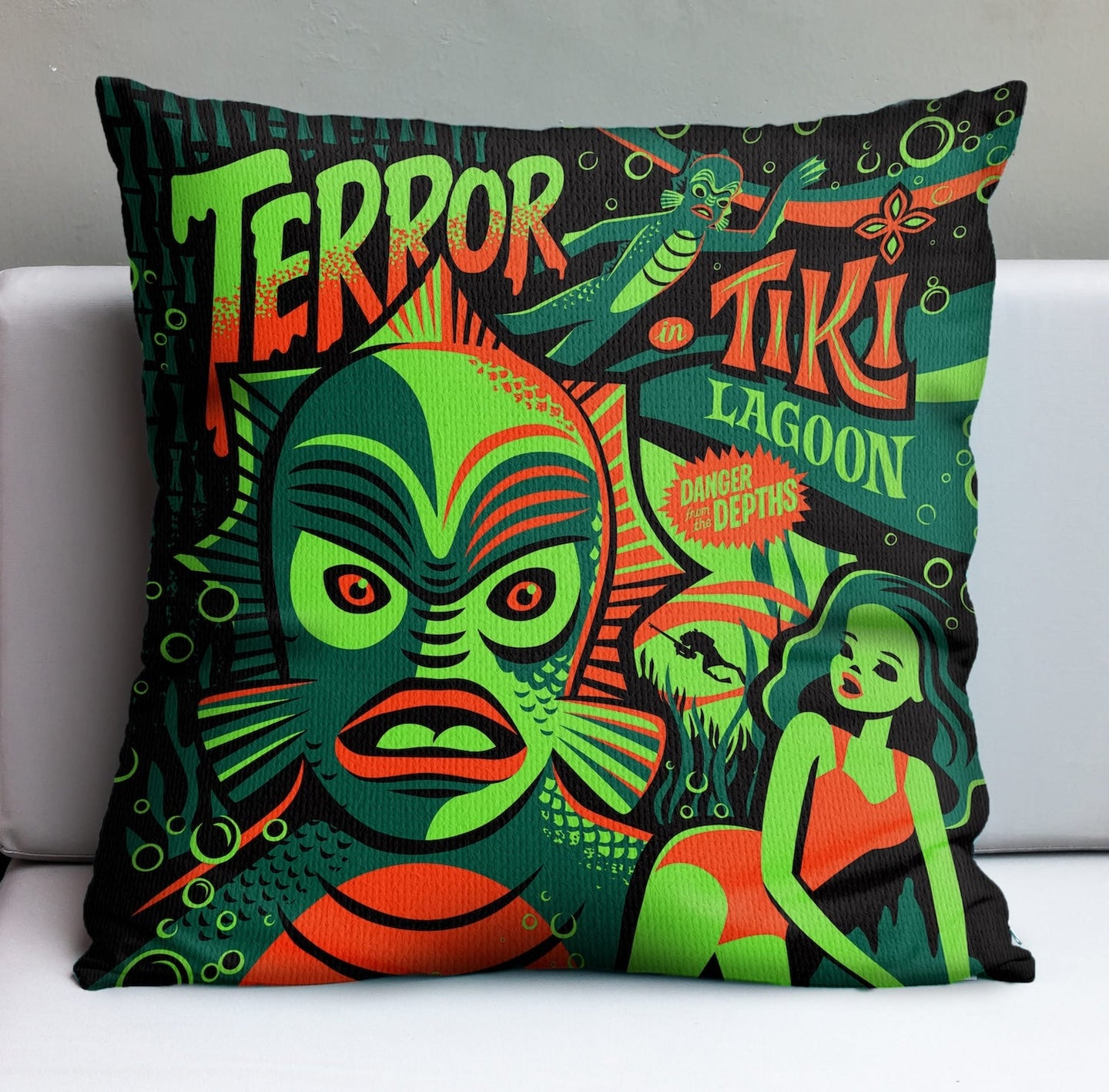 Jeff Granito's 'Creature Feature' Pillow Cover - Ready to Ship! (FREE SHIPPING in U.S.)