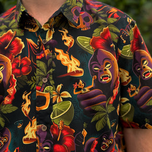 Jeff Granito's 'Tiki Kong' Modern Fit Button-Up Shirt - Unisex - Ready to Ship!