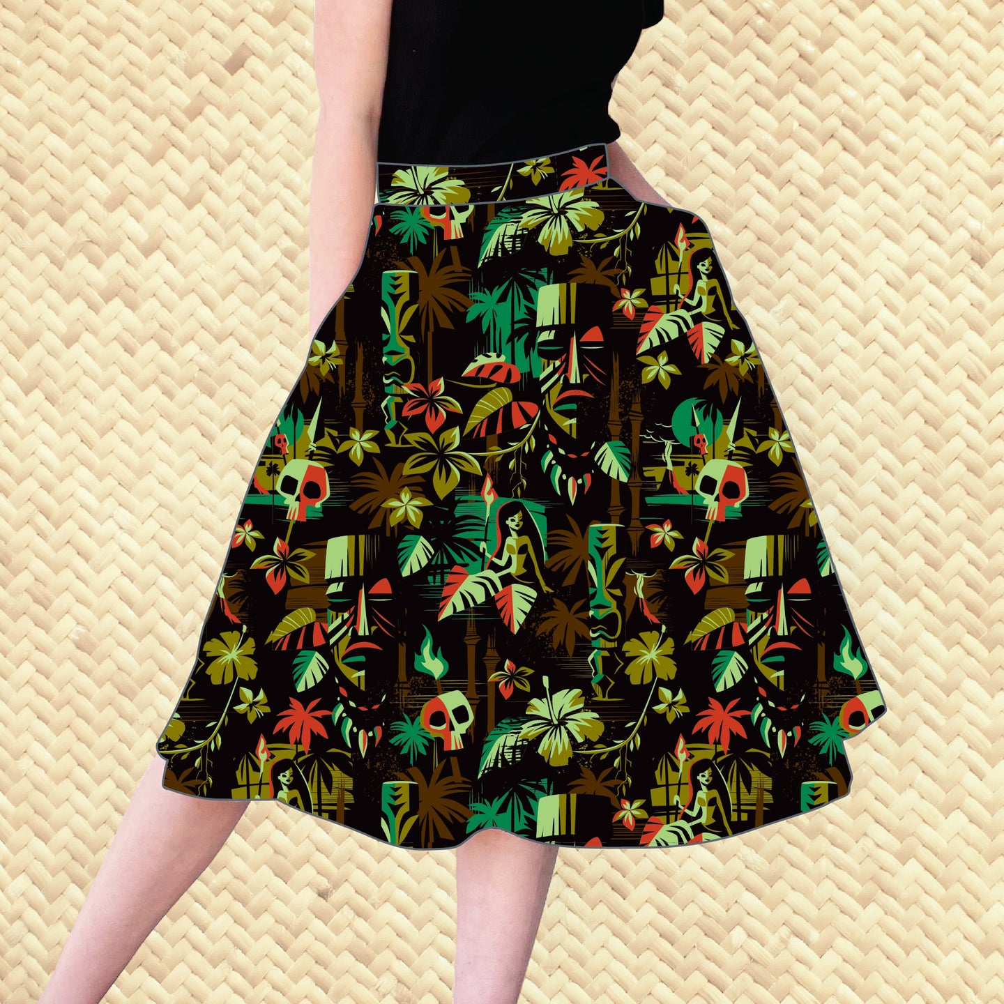 PRE ORDER, 'Dark Expedition Dawn' Aloha Skirt with Pockets