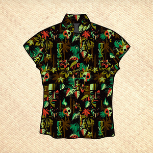 PRE ORDER, 'Dark Expedition Dawn' Classic Aloha Button Up-Shirt - Womens