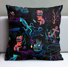 Load image into Gallery viewer, Dwellers of the Deep Pillow Cover - Ready to Ship!
