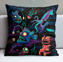 Load image into Gallery viewer, Jeff Granito&#39;s &#39;Dwellers of the Deep&#39; Pillow Cover - Ready to Ship! (FREE SHIPPING in U.S.)
