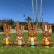 Load image into Gallery viewer, &#39;Tropical Bunny&#39; Metal Yard Stakes Set of FOUR (4) - Pre-Order
