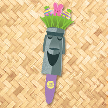 Load image into Gallery viewer, Jeff Granito's 'Egg Hunt Moais' Metal Yard Stake Set of TWO (2) - Pre-Order
