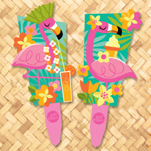 Load image into Gallery viewer, Jeff Granito's 'Tropical Flamingo' Metal Yard Stake Set of TWO (2) - Pre-Order!
