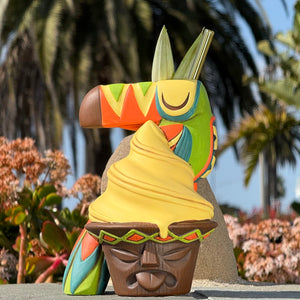 Jeff Granito's Toucan Whip - Ceramic Tiki Mugs - Blue + Green - Limited Edition / Limited Time Pre-Order