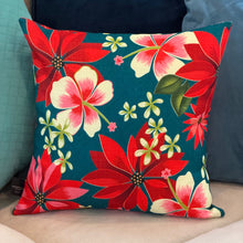 Load image into Gallery viewer, Jeff Granito&#39;s &#39;Floral Kalikimaka&#39; Pillow Cover - Ready to Ship! (FREE SHIPPING in U.S.)
