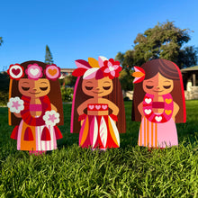 Load image into Gallery viewer, Jeff Granito's 'Hula Valentines' Metal Yard Stake Set of THREE (3) - Pre-Order

