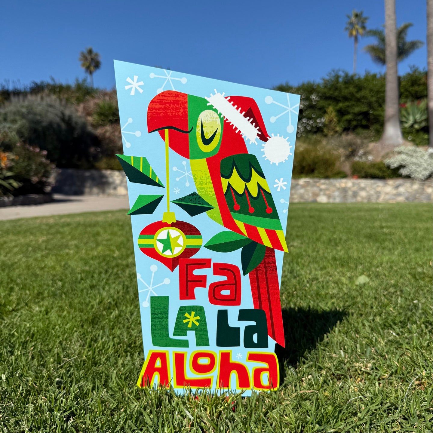 Jeff Granito's 'Fa La La Aloha' Metal Yard Stake - Pre-Order