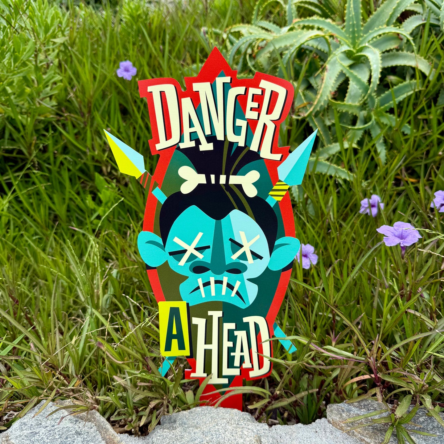 Jeff Granito's 'Danger Ahead' Metal Yard Stake - Limited Time Pre-Order