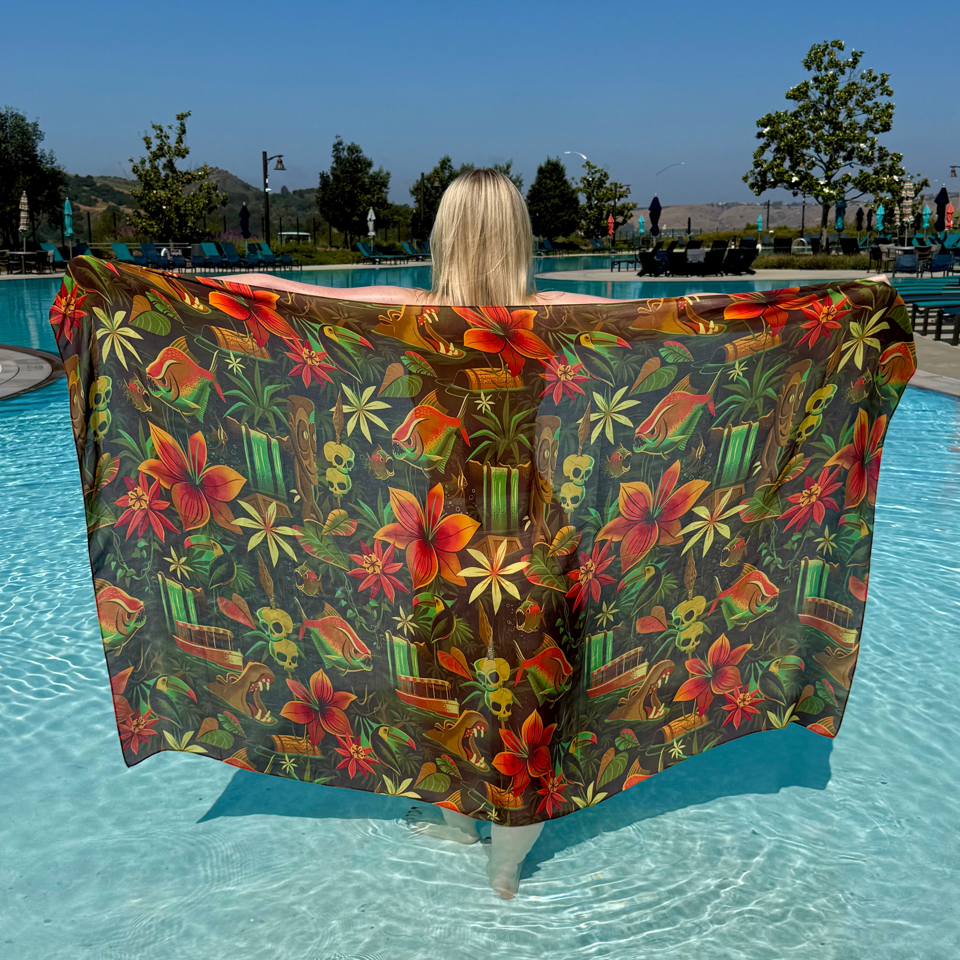 Jeff Granito's 'Piranha River Cruise' Pareo - Ready to Ship