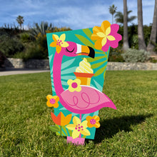 Load image into Gallery viewer, Jeff Granito's 'Tropical Flamingo' Metal Yard Stake Set of TWO (2) - Pre-Order!
