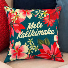 Load image into Gallery viewer, Jeff Granito&#39;s &#39;Floral Kalikimaka&#39; Pillow Cover - Ready to Ship! (FREE SHIPPING in U.S.)
