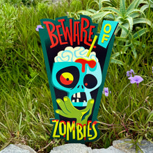 Load image into Gallery viewer, Jeff Granito&#39;s &#39;Wacky Warnings&#39; Metal Yard Stakes Set of TWO (2) - Limited Time Pre-Order
