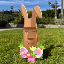 Load image into Gallery viewer, Jeff Granito's 'Chocolate Bunny Moai' Metal Yard Stake - Pre-Order!
