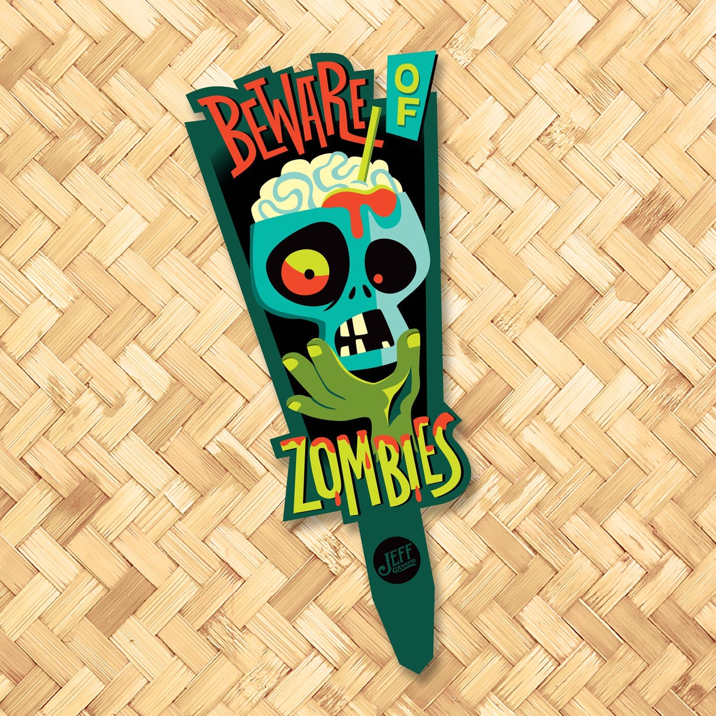 Jeff Granito's 'Beware of Zombies' Metal Yard Stake - Limited Time Pre-Order