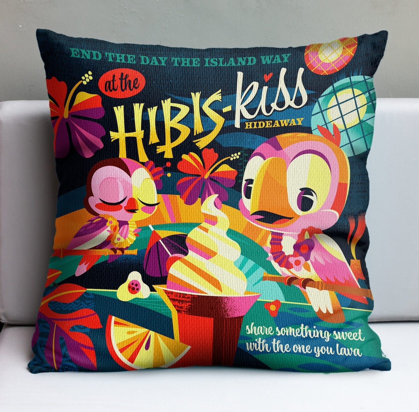 Jeff Granito's 'Hibis-Kiss' Pillow Cover - Ready to Ship! (FREE SHIPPING in U.S.)