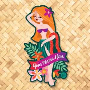 Ginger Hula Personalized Metal Sign