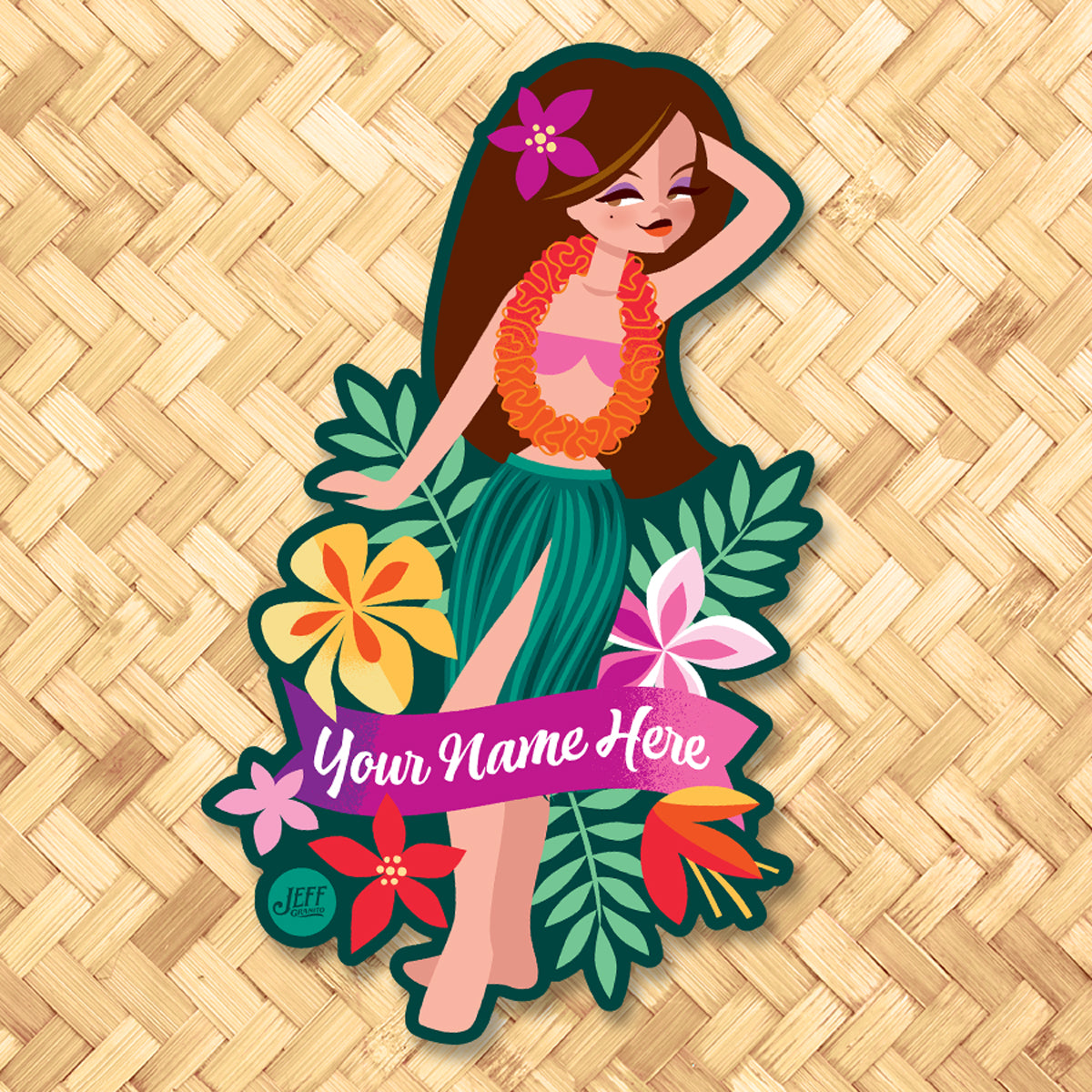 Makena Hula Personalized Metal Sign