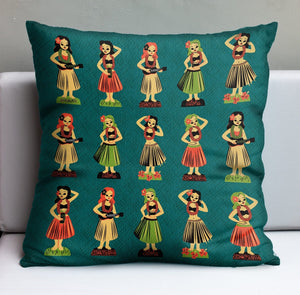 Jeff Granito's 'Hula Dolls' Pillow Cover - Ready to Ship! (FREE SHIPPING in U.S.)