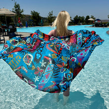 Load image into Gallery viewer, Jeff Granito&#39;s &#39;Blue Tiki Safari&#39; Pareo - Ready to Ship / Rolling Pre-Order (FREE SHIPPING in U.S.)
