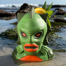Load image into Gallery viewer, Jeff Granito&#39;s Creature Feature (Aqua Lagoon + Green Swamp) - Ceramic Tiki Mugs + Signed Art Print - Limited Edition / Limited Time Pre-Order (FREE Shipping in U.S.)
