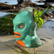 Load image into Gallery viewer, Jeff Granito&#39;s Creature Feature (Aqua Lagoon + Green Swamp) - Ceramic Tiki Mugs + Signed Art Print - Limited Edition / Limited Time Pre-Order (FREE Shipping in U.S.)
