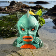 Load image into Gallery viewer, Jeff Granito&#39;s Creature Feature (Aqua Lagoon + Green Swamp) - Ceramic Tiki Mugs + Signed Art Print - Limited Edition / Limited Time Pre-Order (FREE Shipping in U.S.)
