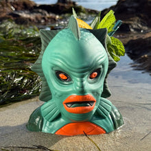 Load image into Gallery viewer, Jeff Granito&#39;s Creature Feature (Aqua Lagoon + Green Swamp) - Ceramic Tiki Mugs + Signed Art Print - Limited Edition / Limited Time Pre-Order (FREE Shipping in U.S.)
