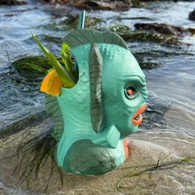 Load image into Gallery viewer, Jeff Granito&#39;s Creature Feature (Aqua Lagoon + Green Swamp) - Ceramic Tiki Mugs + Signed Art Print - Limited Edition / Limited Time Pre-Order (FREE Shipping in U.S.)
